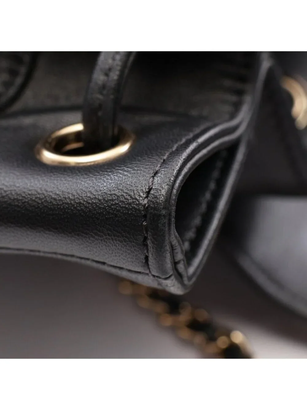 Chanel Backpack CC Logo Chain Black Lambskin Small